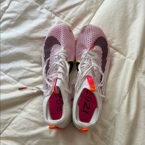 Nike Pink and White Superfly Elite 2 spike with Mesh Upper